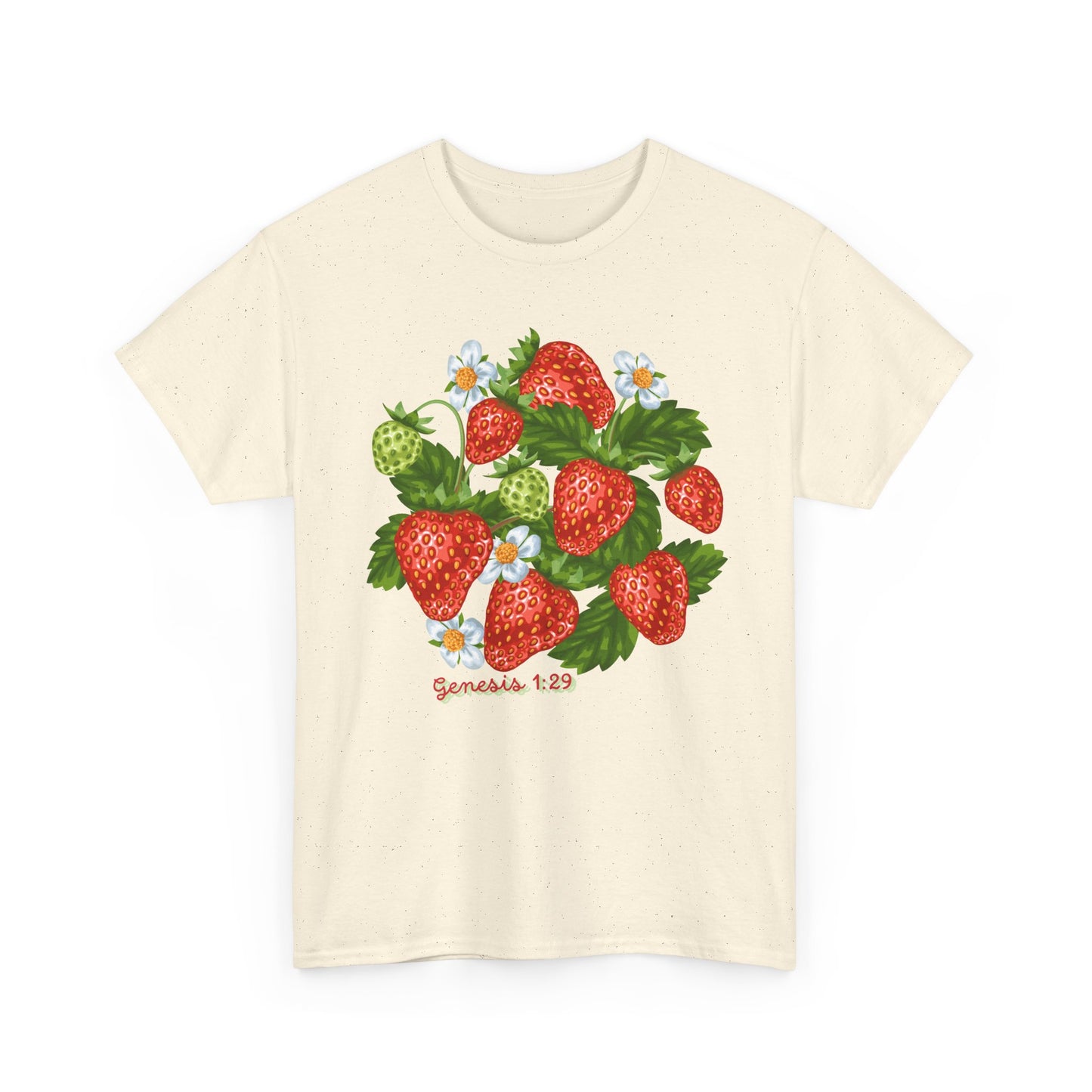 Strawberry Cluster Tee — Vintage Botanical Fruit Graphic (Genesis 1:29)