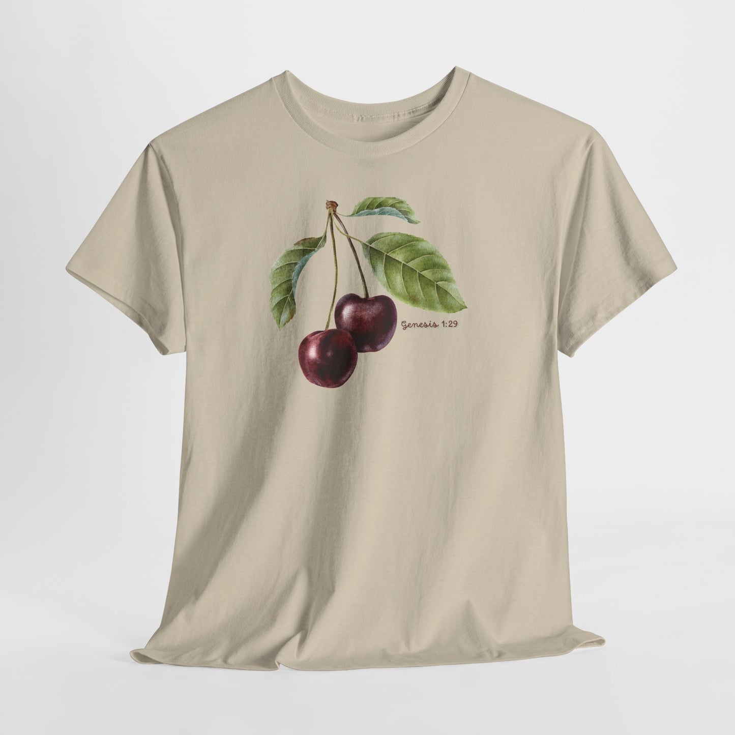 Cherry Botanical Tee — Vintage Fruit Illustration T-Shirt