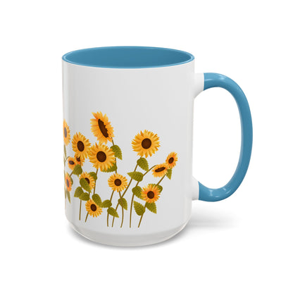 Sunflower Field Accent Tea Mug – Bright Floral 11/15oz Ceramic