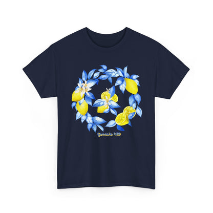 Lemon Wreath Graphic Tee — Genesis 1:29 Floral Scripture T-Shirt