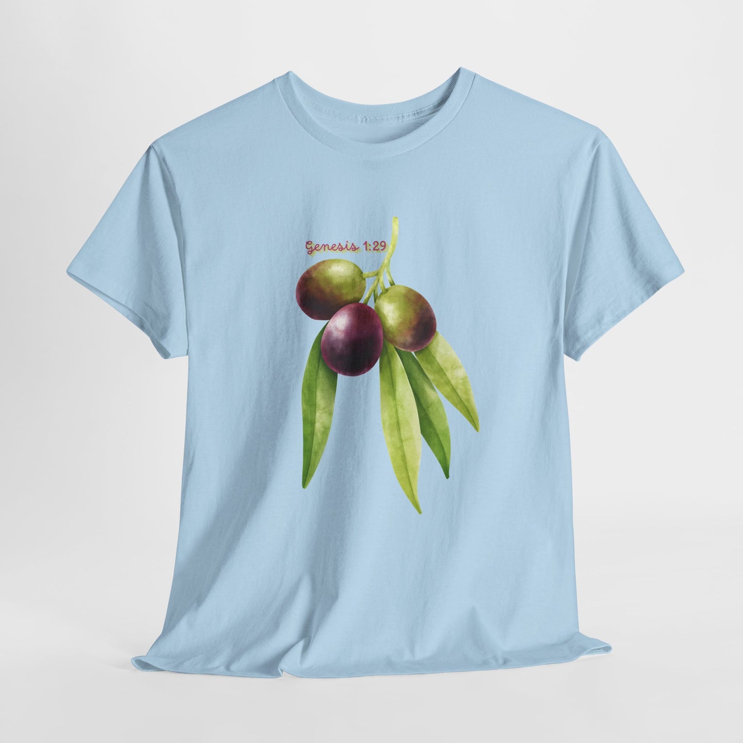 Olive Branch Watercolor T-Shirt — Genesis 1:29 Faith Tee