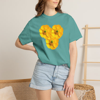 Yellow Floral Heart T-Shirt