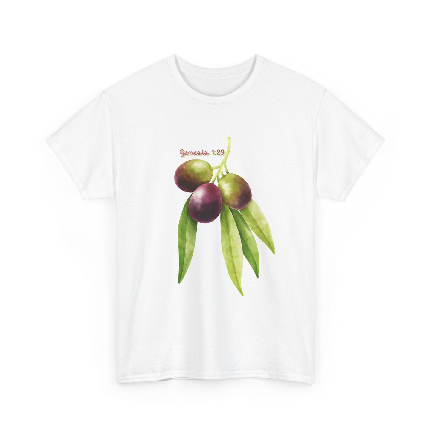 Olive Branch Watercolor T-Shirt — Genesis 1:29 Faith Tee