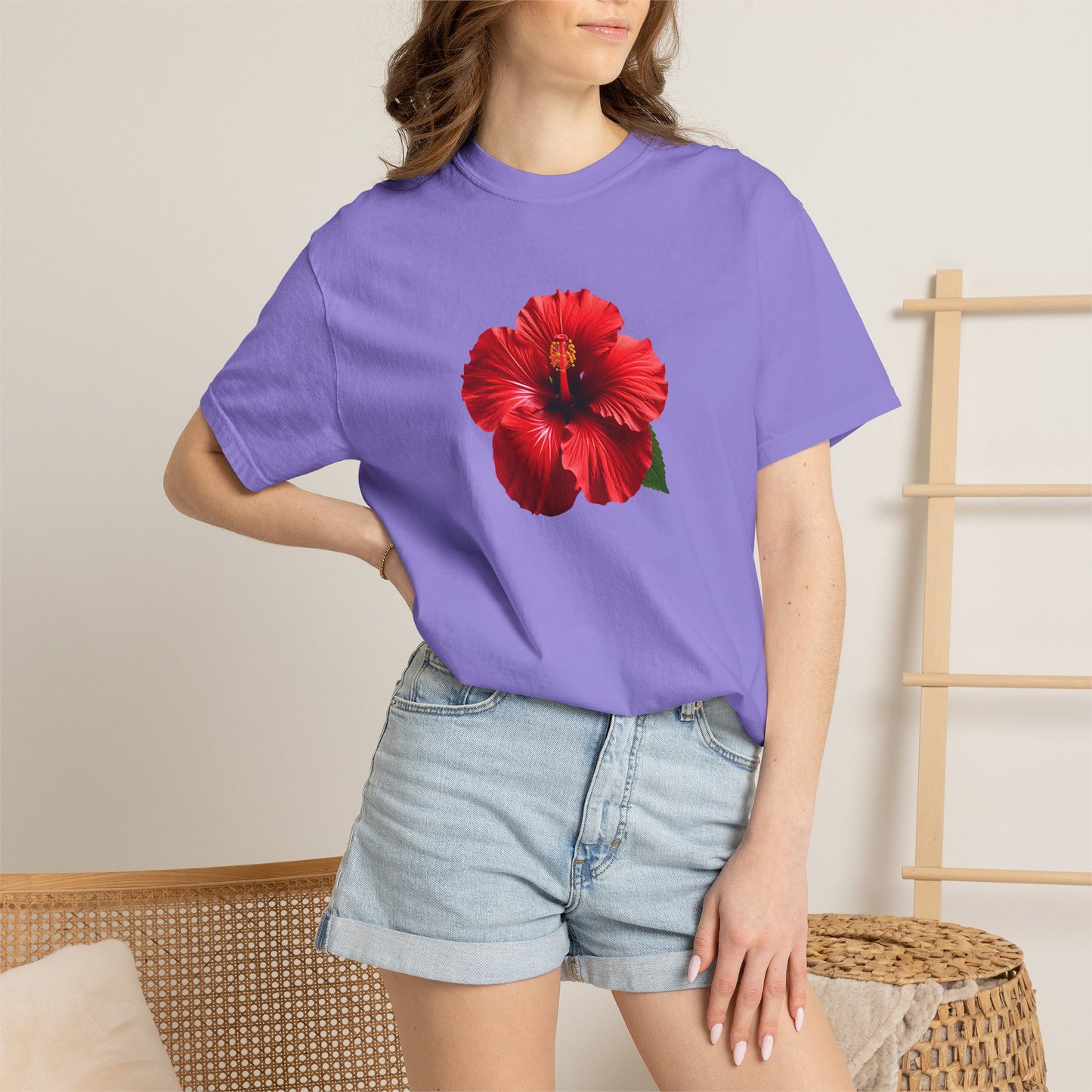 Hibiscus Bloom T-Shirt — Red Floral Graphic Tee