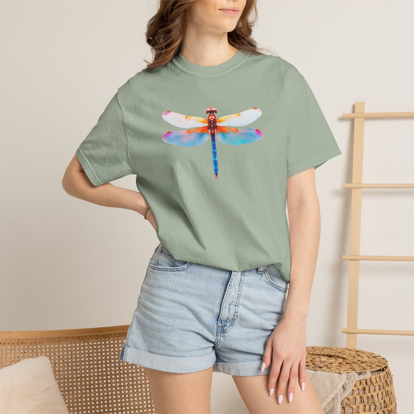 Dragonfly Watercolor T-Shirt — Colorful Nature Graphic Tee