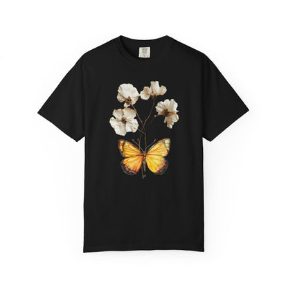 Butterfly & Dried Flowers Graphic T-Shirt — Vintage Botanical Tee