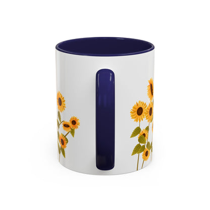 Sunflower Field Accent Tea Mug – Bright Floral 11/15oz Ceramic