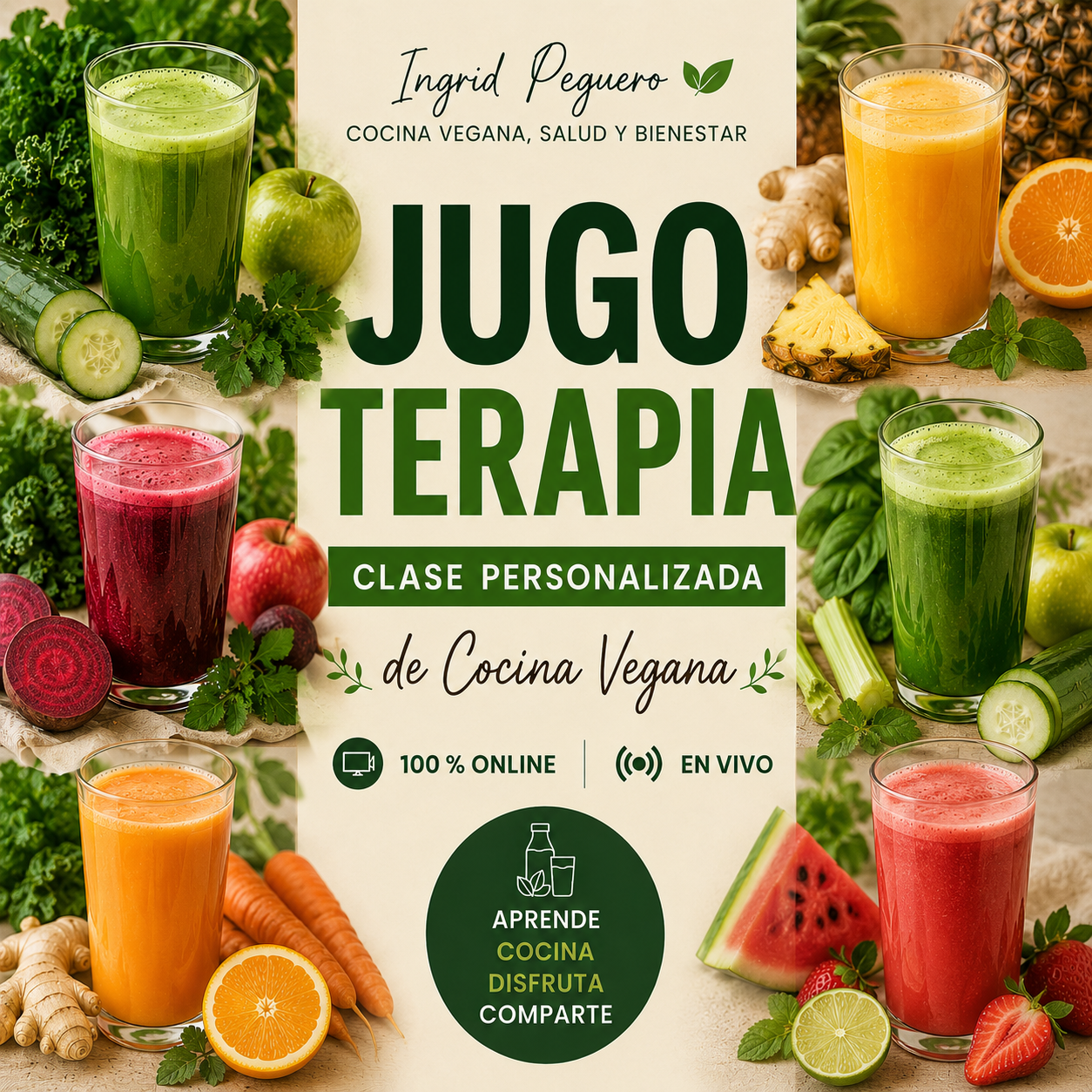 JUGOTERAPIA – CLASE PERSONALIZADA DE COCINA VEGANA